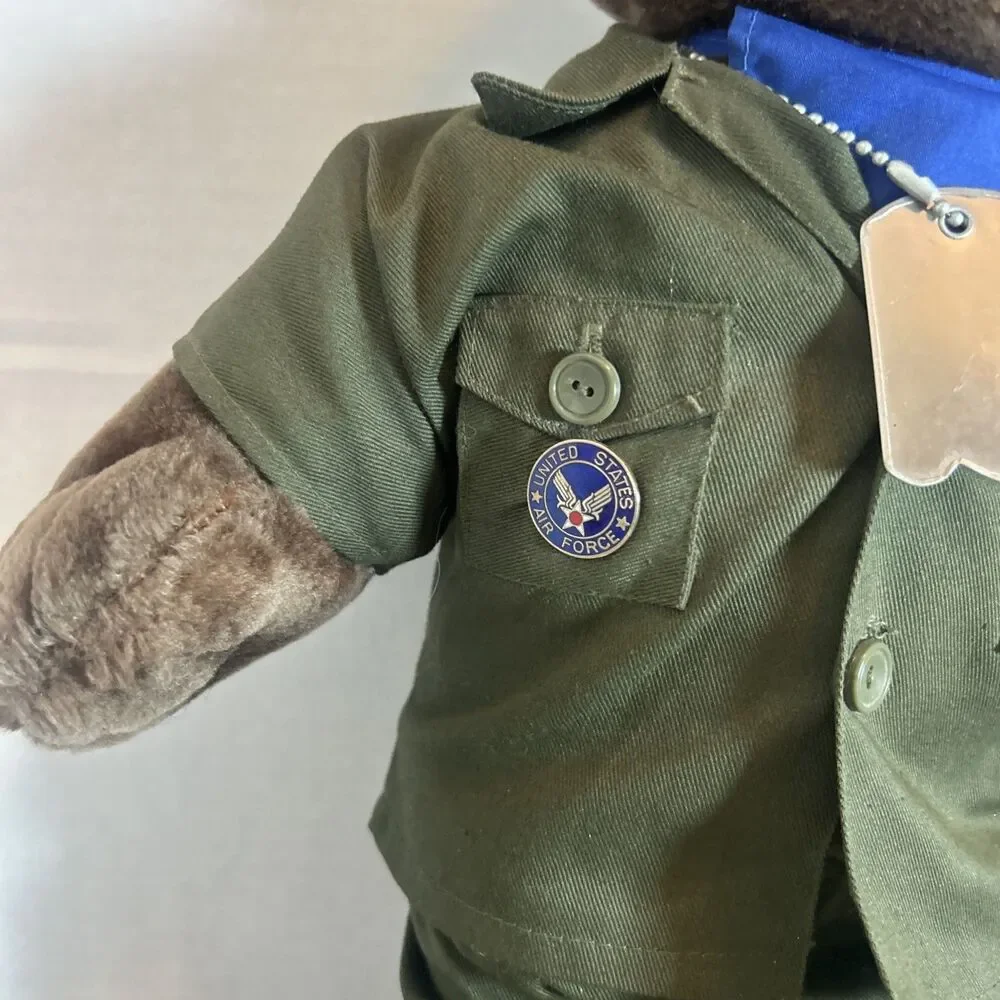 Vintage 1980’s Bear Forces of America USAF Air Force Teddy Bear Plush 20” Korea